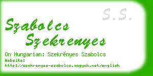 szabolcs szekrenyes business card